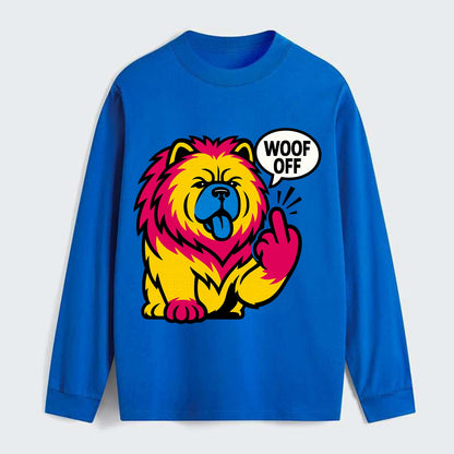 Chow Chow with lion mane and blue-black tongue, fluffy dignified paw up - Classic Long Sleeve Shirt - Blue