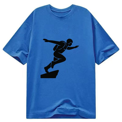 Base jumper launching off - Classic T-shirt - Blue