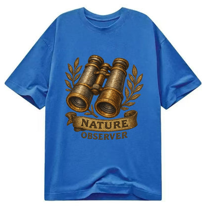 Binoculars for birdwatching - nature observer - Classic T-shirt - Blue