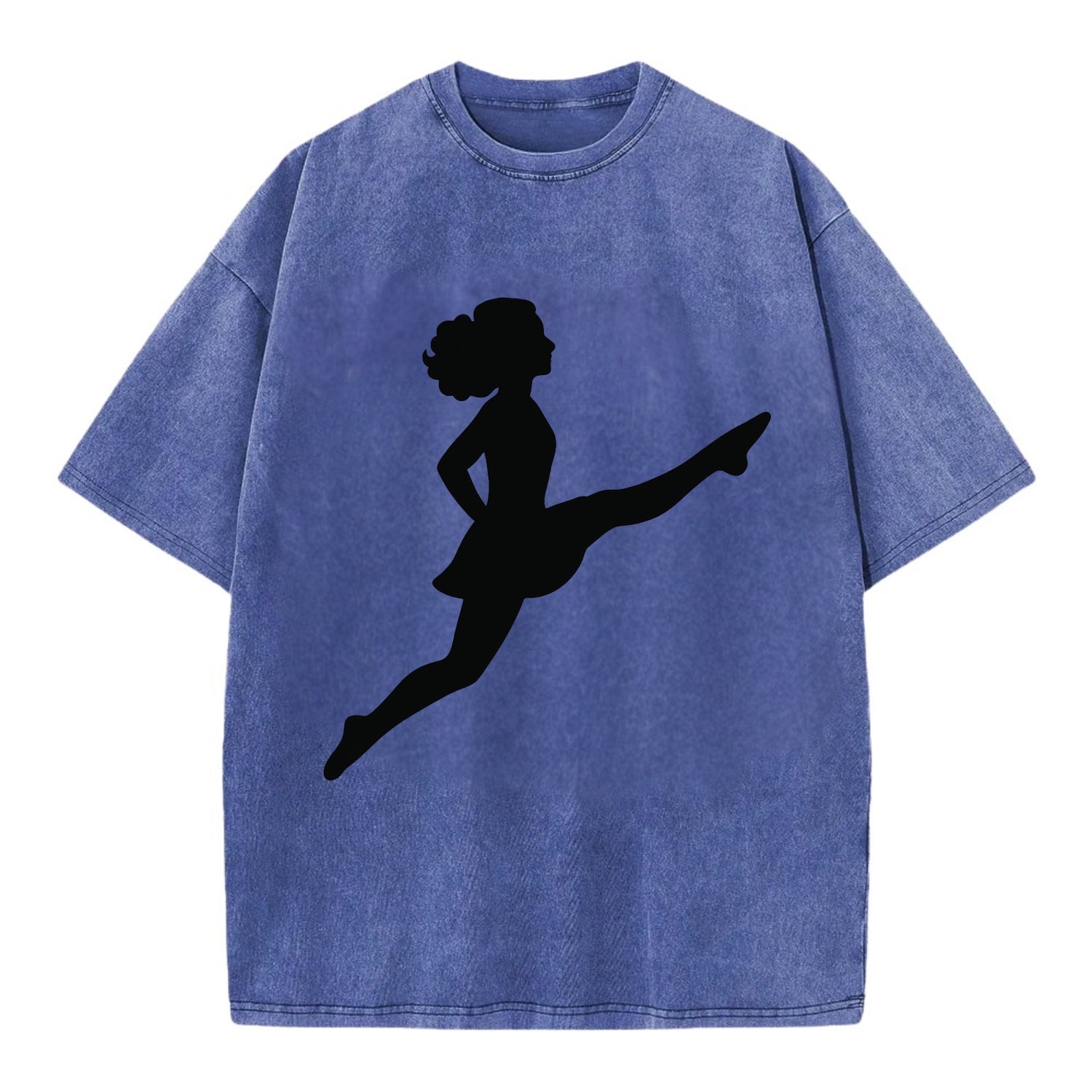 Irish step dancer Riverdance leap - Vintage T-shirt - Blue