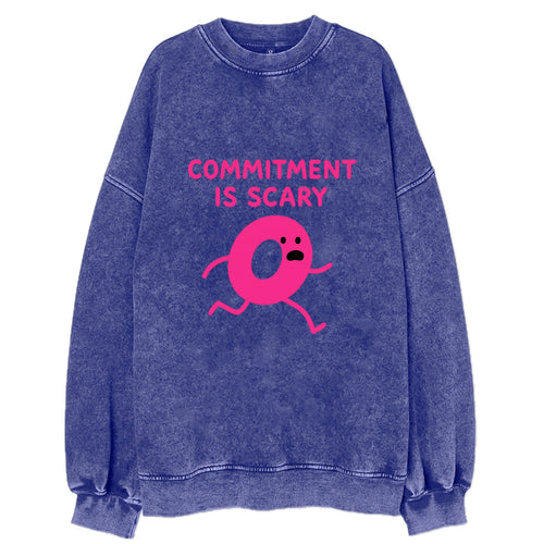 COMMITMENT IS SCARY | Terrified ring running away - Vintage Sweatshirt