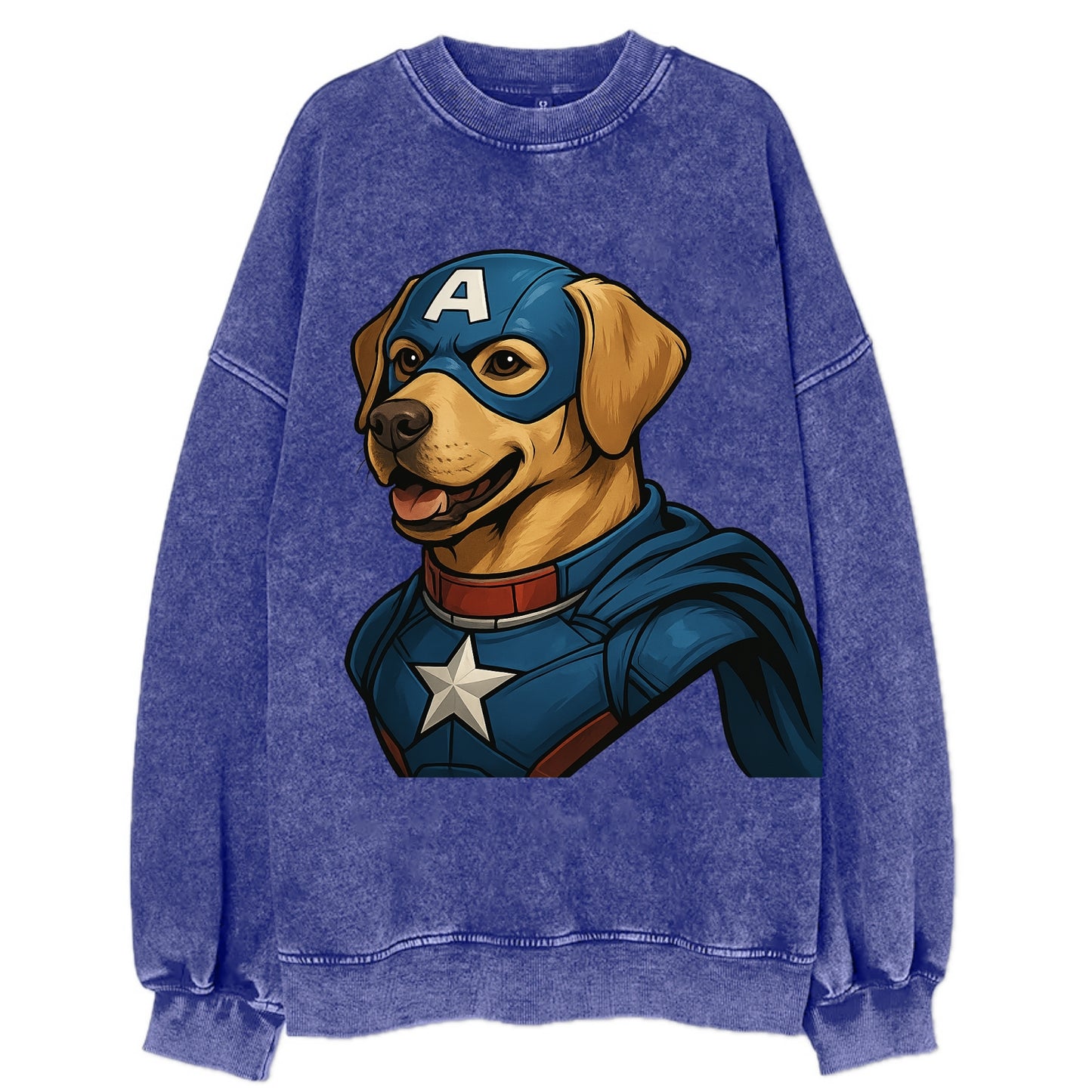 Labrador Patriotic Hero  - Vintage Sweatshirt - Blue