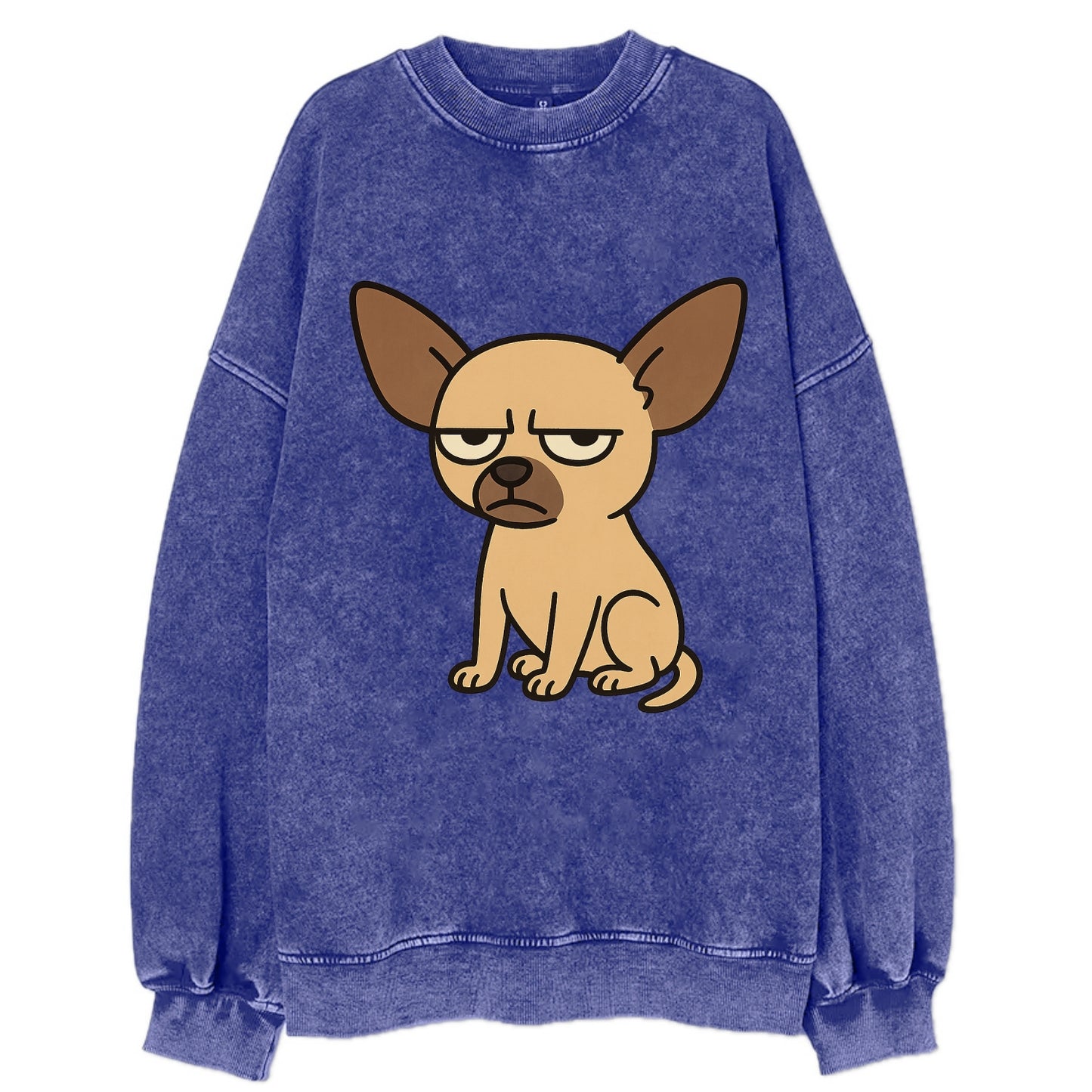 The Chihuahua Judging Silently - Vintage Sweatshirt - Blue