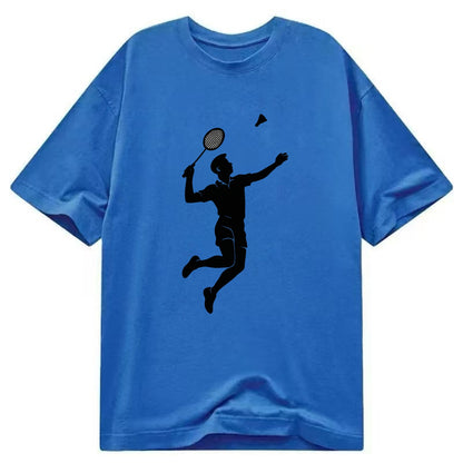 Badminton player jumping for a smash - Classic T-shirt - Blue