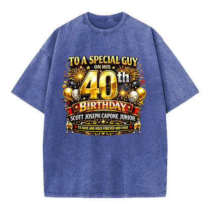 Special 40th Birthday - Vintage T-shirt - Blue