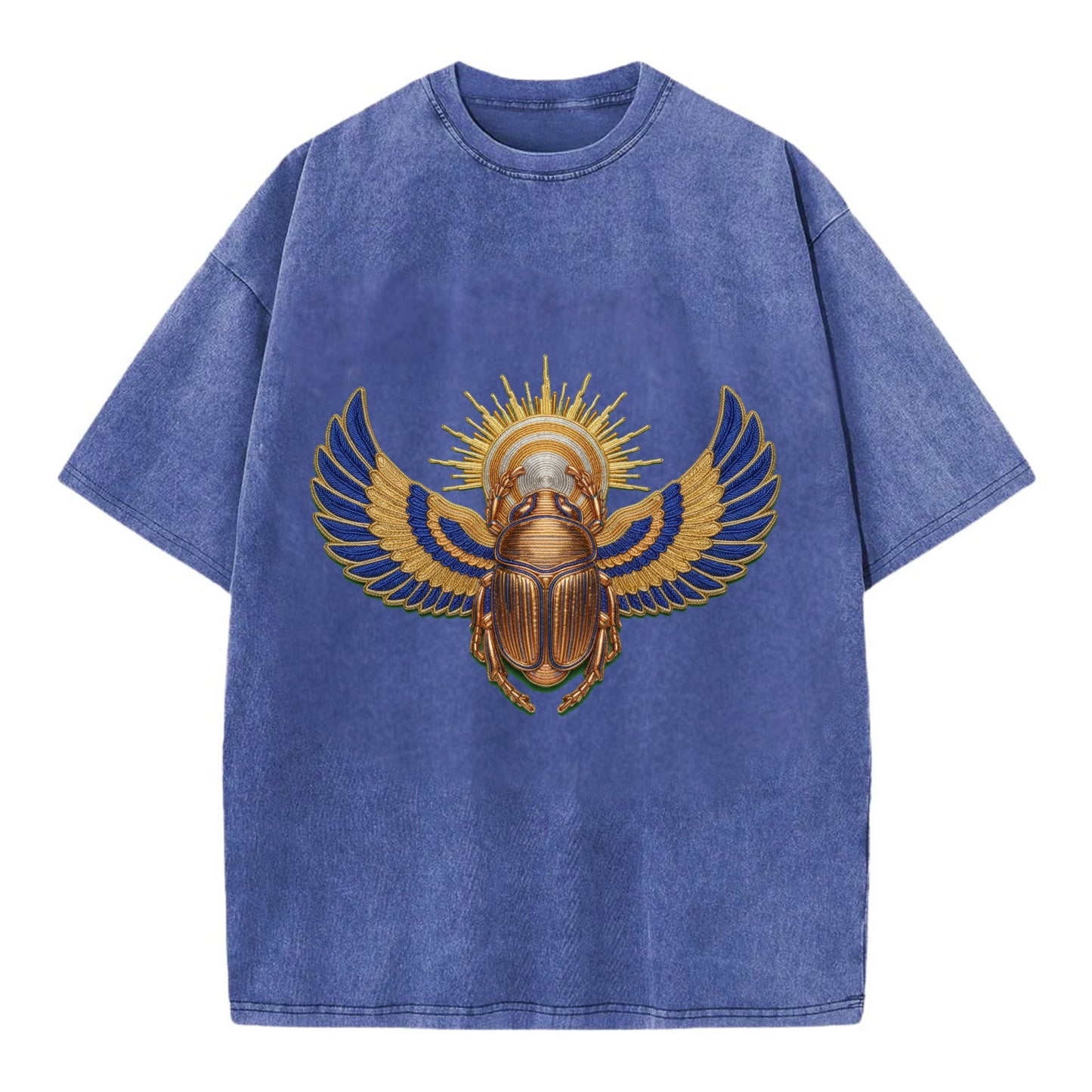 Winged Scarab - Vintage T-shirt - Blue
