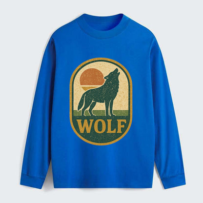Carbon Fiber Wolf  - Classic Long Sleeve Shirt - Blue