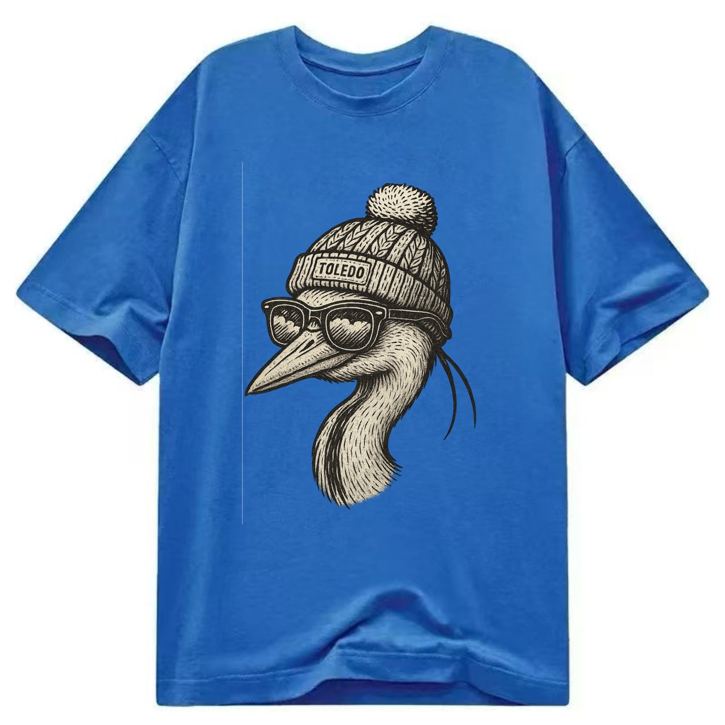 Toledo Great Blue Heron wearing Toledo b - Classic T-shirt - Blue