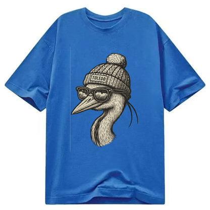 Toledo Great Blue Heron wearing Toledo b - Classic T-shirt - Blue