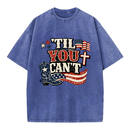 Til You Cant - Patriot Cross - Vintage T-shirt - Blue