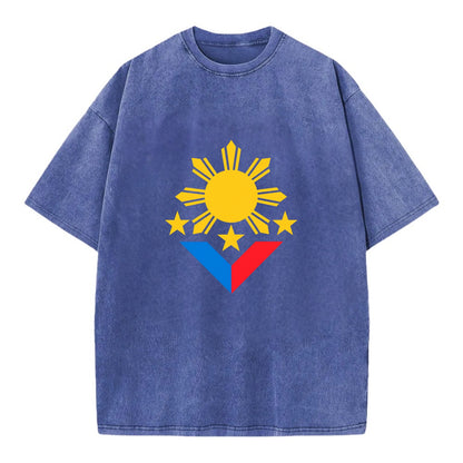 Sun Of Three - Vintage T-shirt - Blue