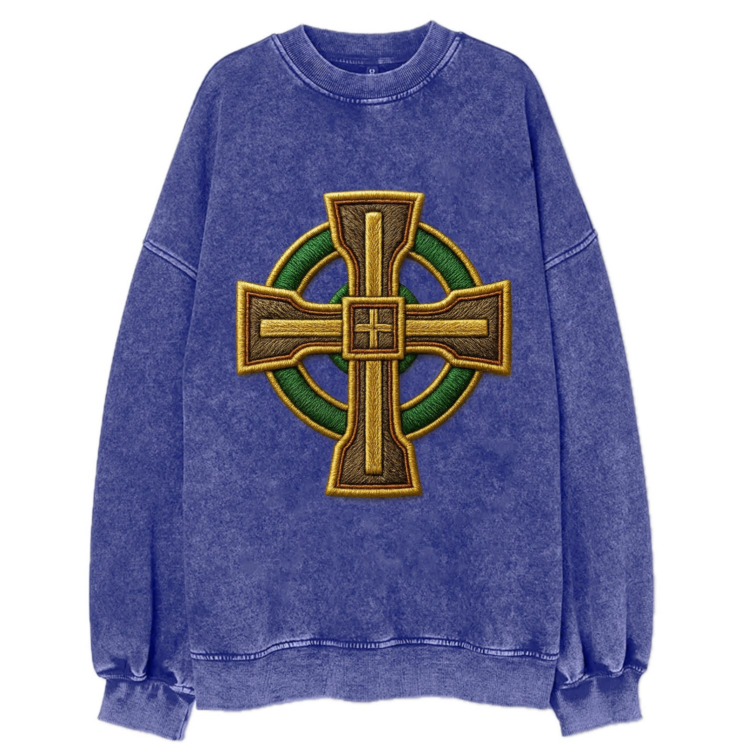 Durrow Cross - Vintage Sweatshirt - Blue