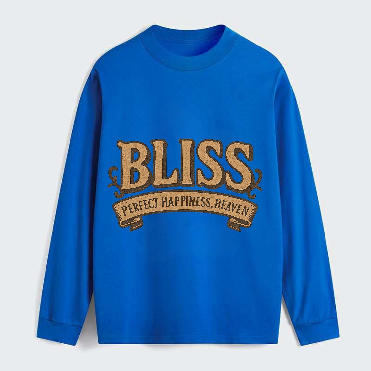 Bold typography design - "BLISS" - perfect happiness, heaven - Classic Long Sleeve Shirt - Blue