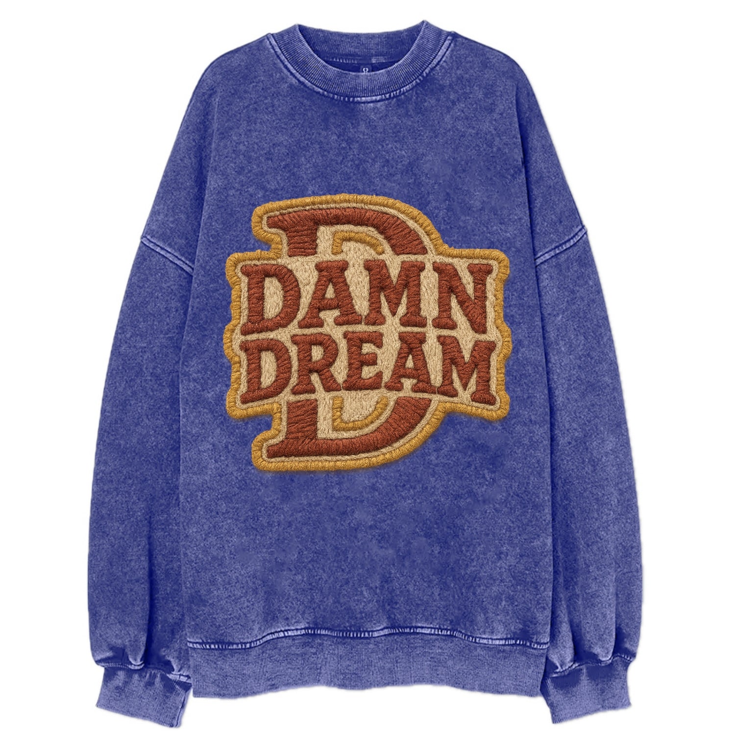 DAMN;DREAM BIG Motivational White Cap - Vintage Sweatshirt - Blue