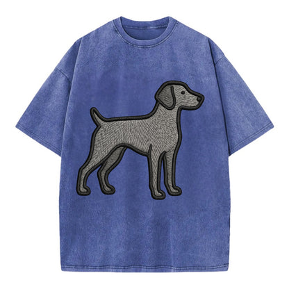 Weimaraner - Trendy gray ghost design wi - Vintage T-shirt - Blue