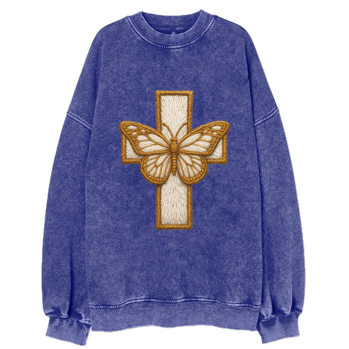 Resurrection Cross  - Vintage Sweatshirt - Blue