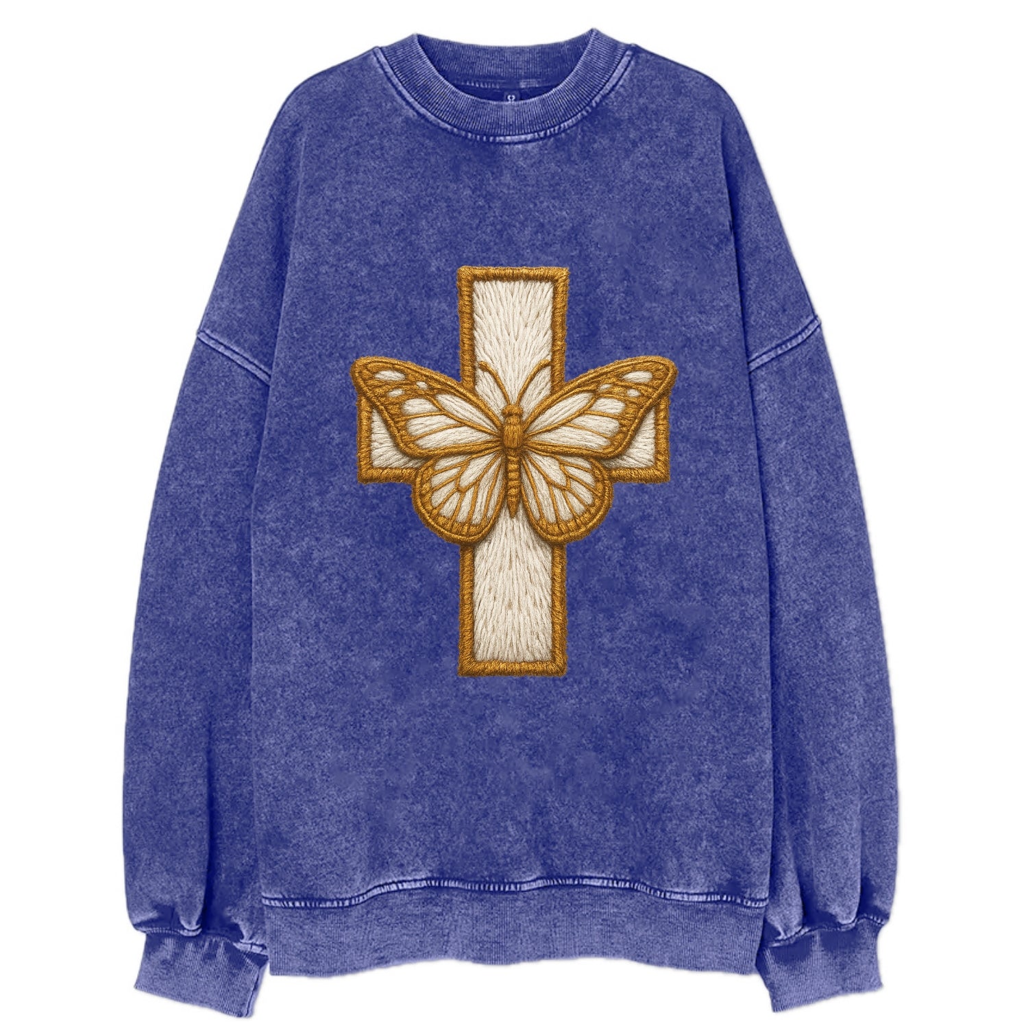 Resurrection Cross  - Vintage Sweatshirt - Blue