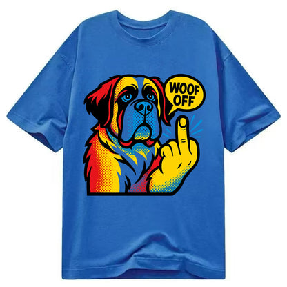 Saint Bernard with gentle giant face and droopy jowls, huge paw raised - Classic T-shirt - Blue