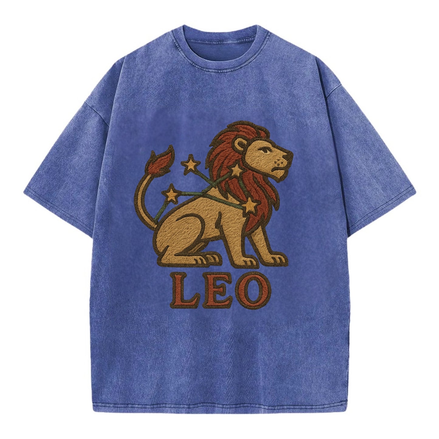 Leo Lion  - Vintage T-shirt - Blue