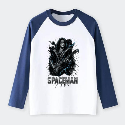Silver Splash - Raglan Long Sleeve T-Shirt - Blue