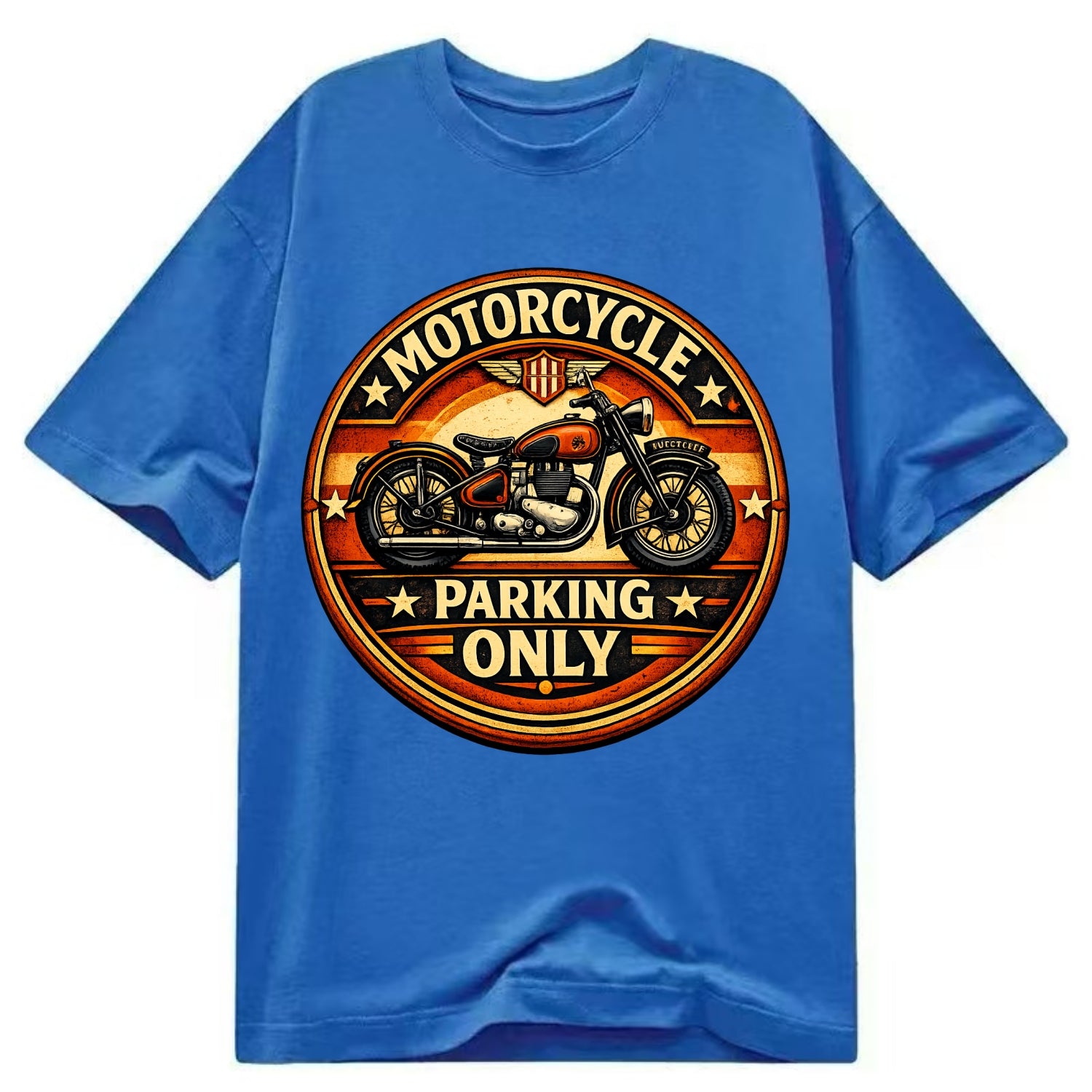 Motorcycle Parking Only - Classic T-shirt - Blue