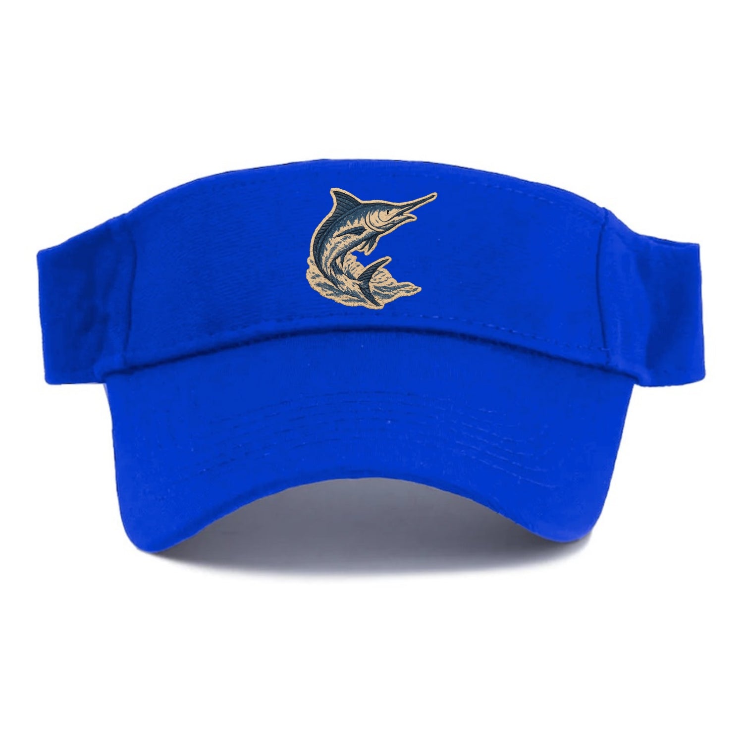 SWORDFISH MARLIN - leaping marlin in blue and silver , sport fishing - Visor - Blue