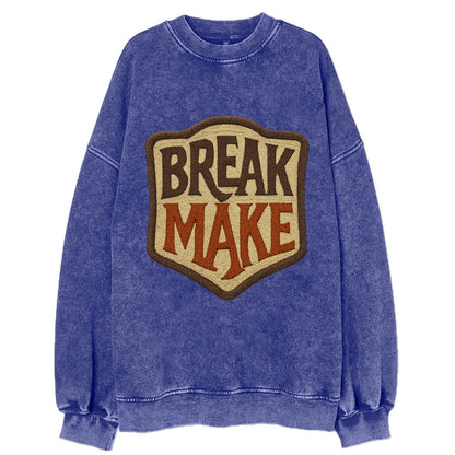 BREAK;MAKE THE RULES Rebel Red Snapback - Vintage Sweatshirt - Blue