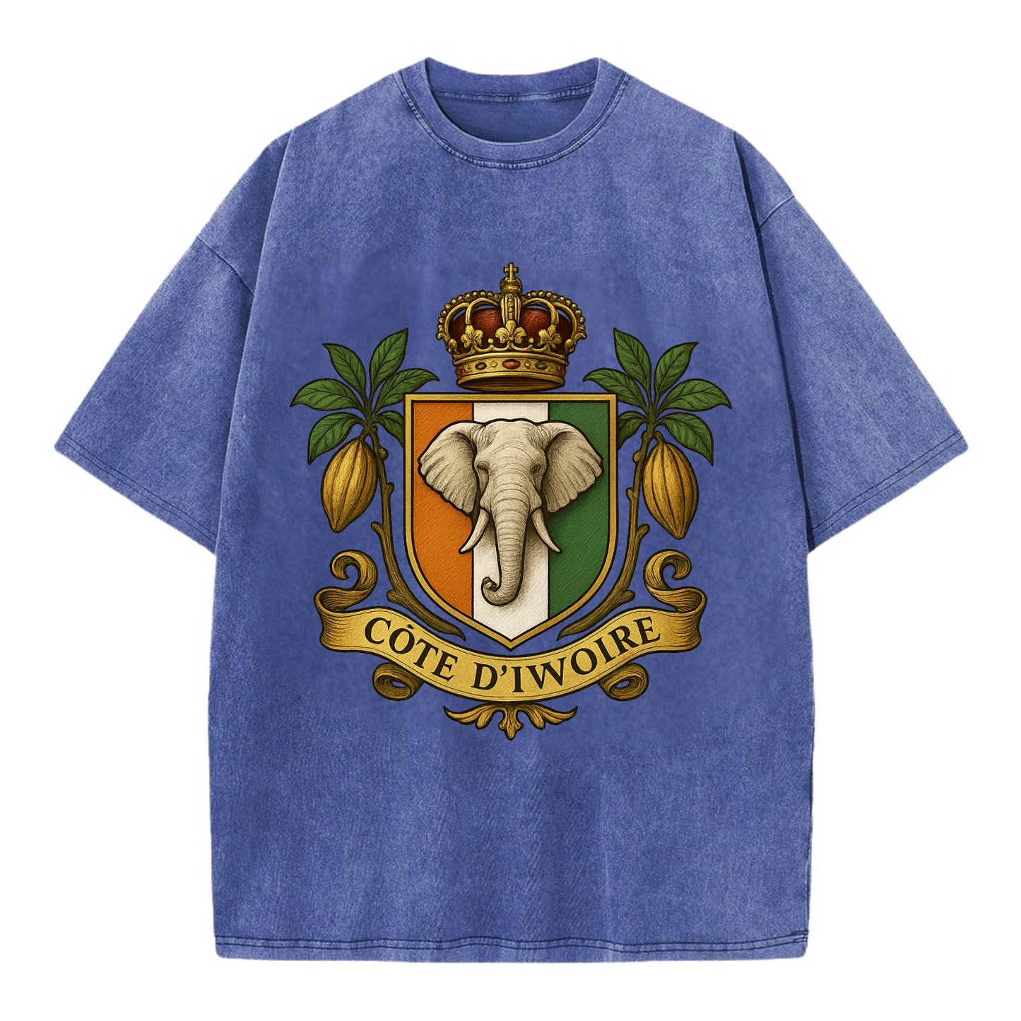 Ivory Coast Royal Logo  - Vintage T-shirt - Blue
