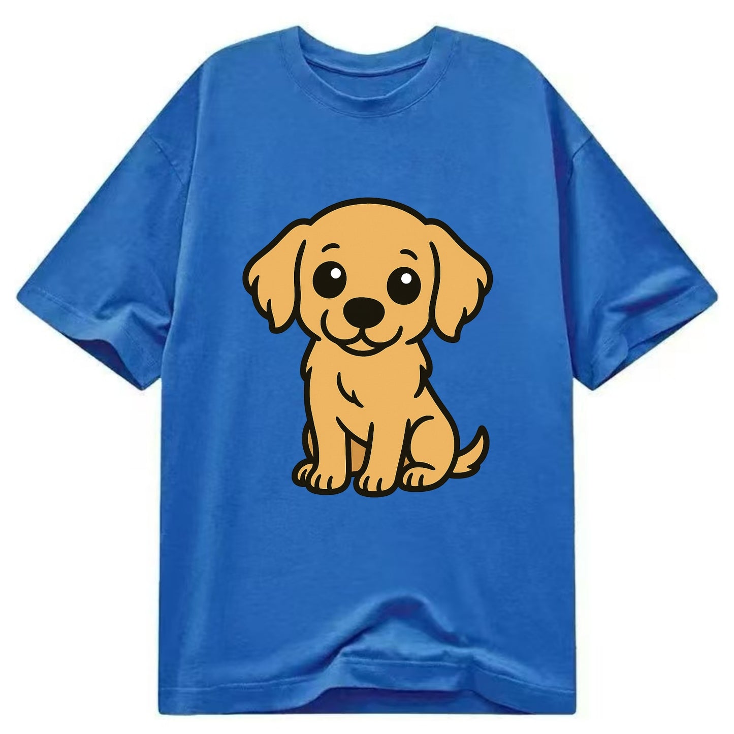 Golden Retriever - Head tilt curious pose - Classic T-shirt - Blue