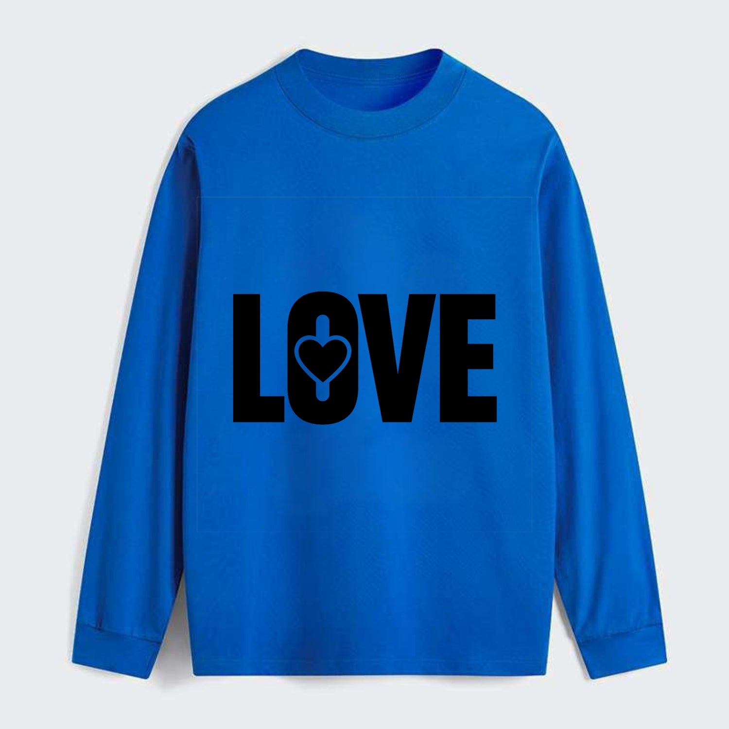 Bold typography design - "LOVE" - universal connection, heart centered - Classic Long Sleeve Shirt - Blue