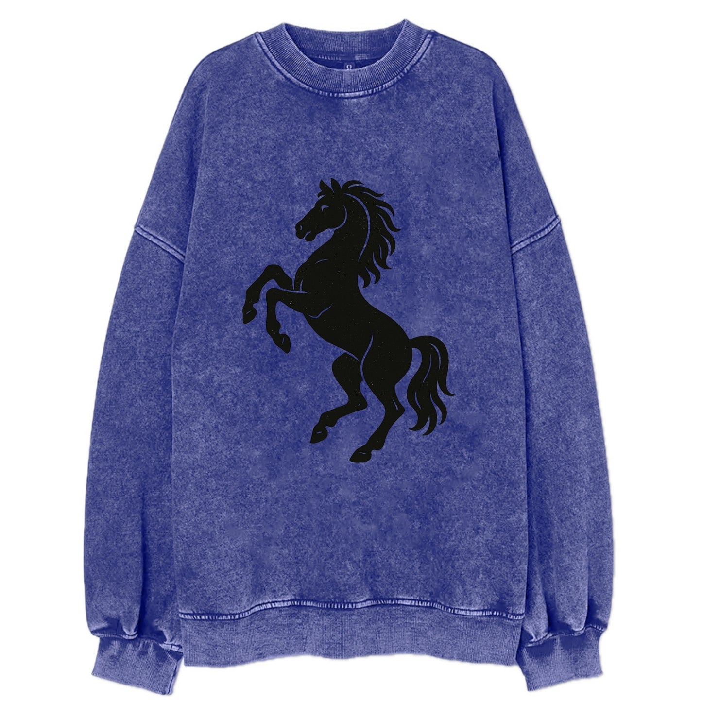 Stallion rearing on hind legs - Vintage Sweatshirt - Blue