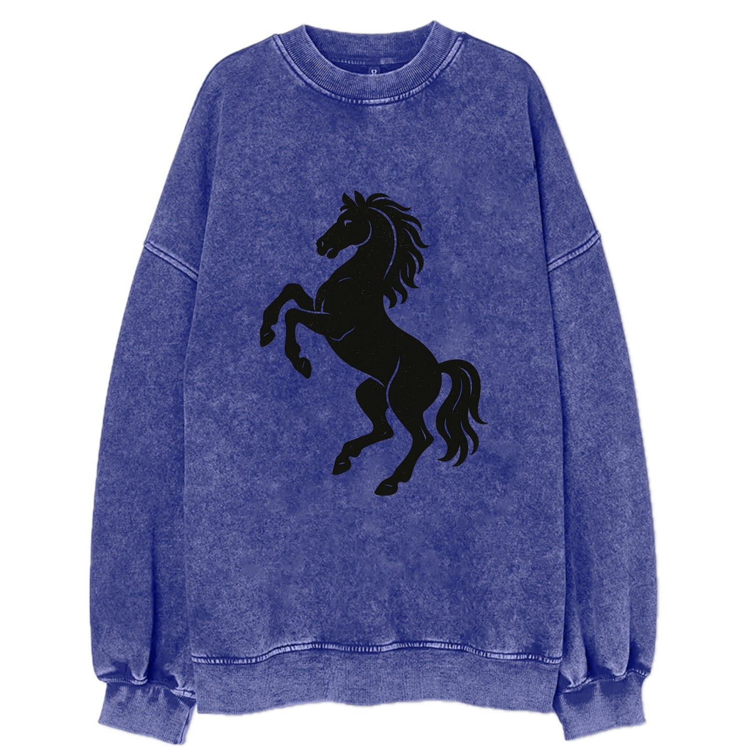 Stallion rearing on hind legs - Vintage Sweatshirt - Blue