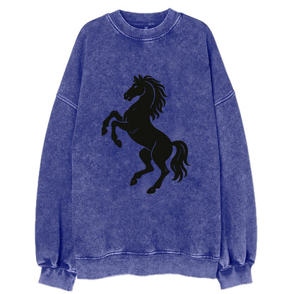 Stallion rearing on hind legs - Vintage Sweatshirt - Blue