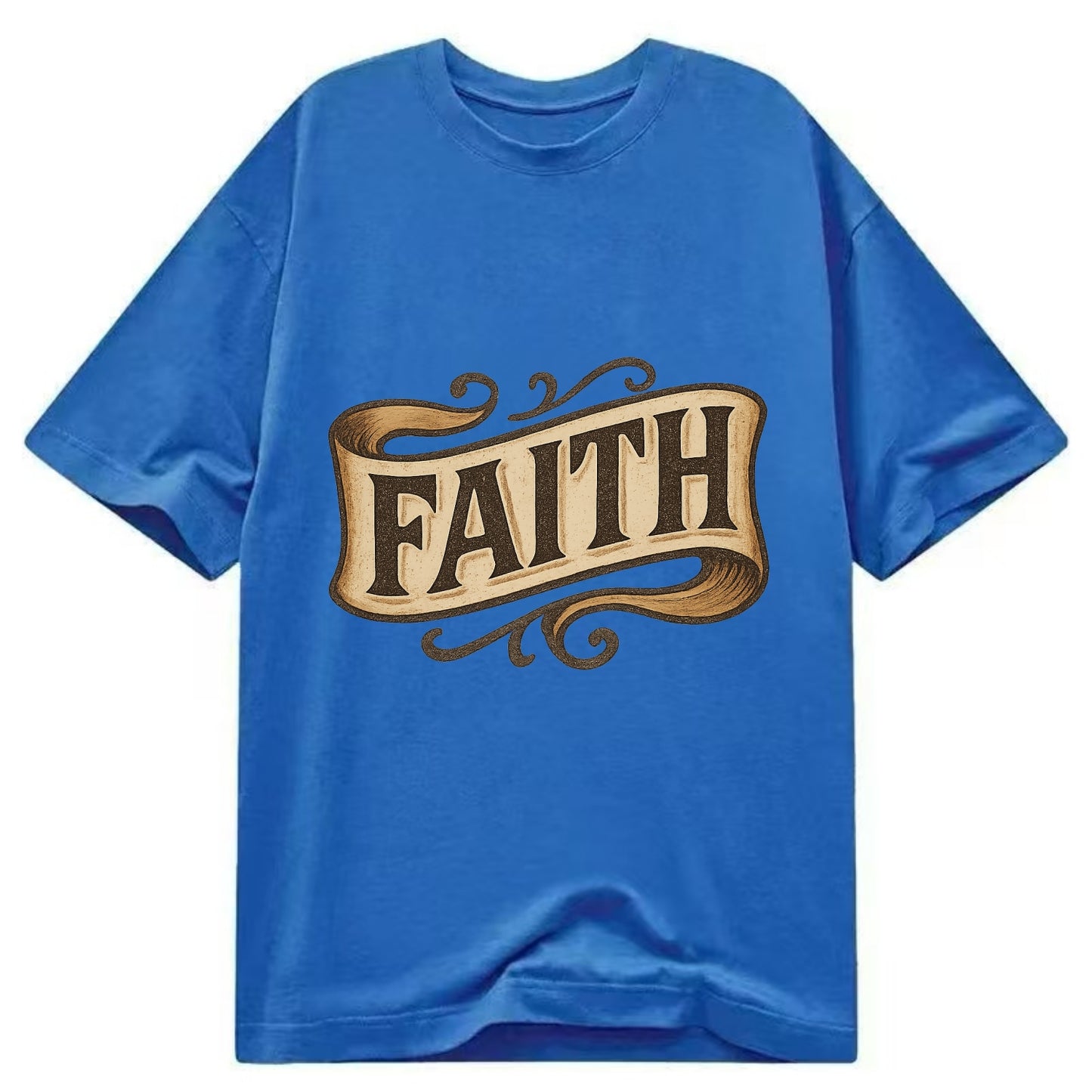 Bold typography design - "FAITH" - trust in the unseen, spiritual strength - Classic T-shirt - Blue