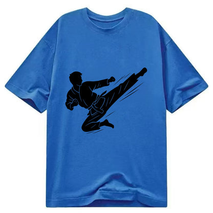 Korean taekwondo flying kick - Classic T-shirt - Blue