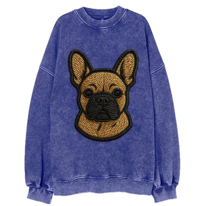 French Bulldog - Modern streetwear style - Vintage Sweatshirt - Blue