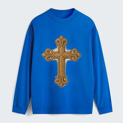 Baroque Cross  - Classic Long Sleeve Shirt - Blue