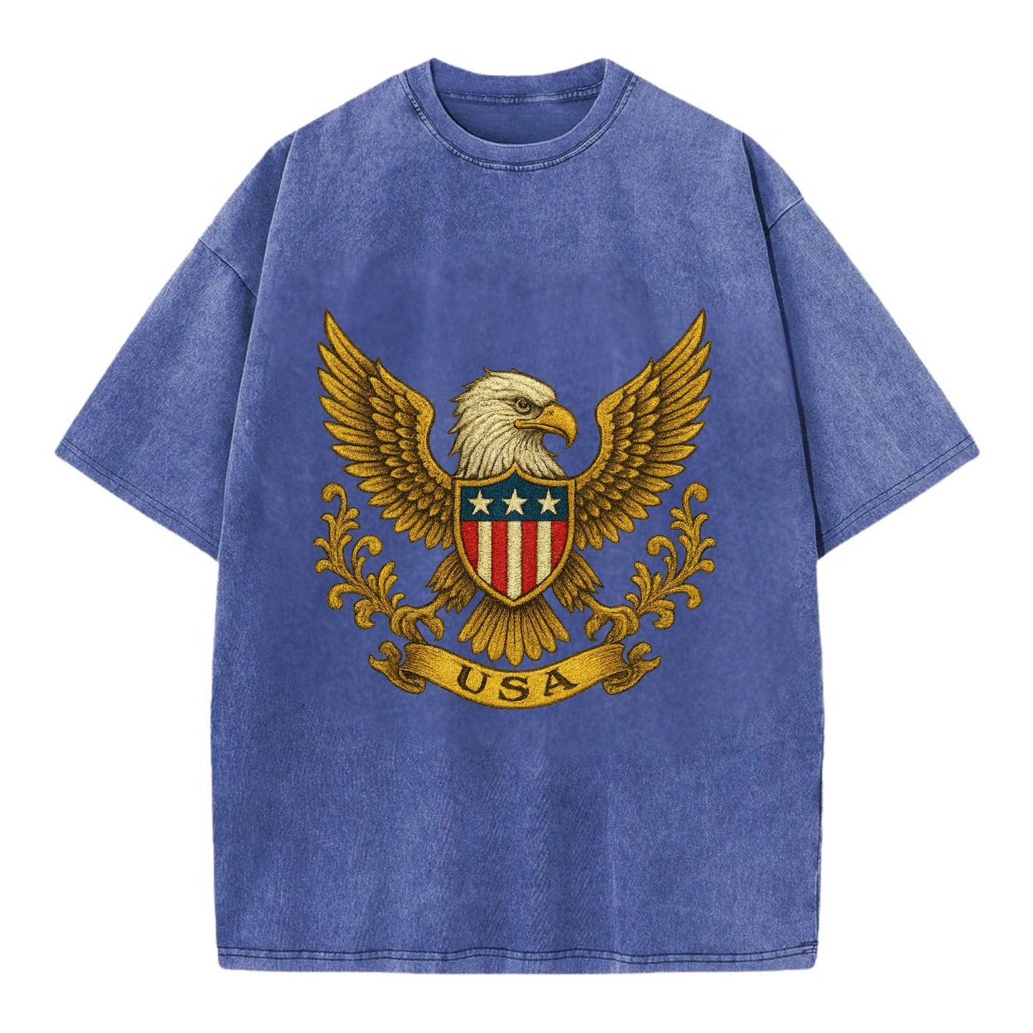 Usa Heritage Eagle 2 - Vintage T-shirt - Blue