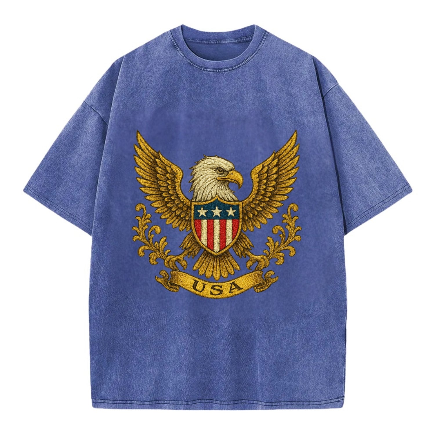 Usa Heritage Eagle 2 - Vintage T-shirt - Blue