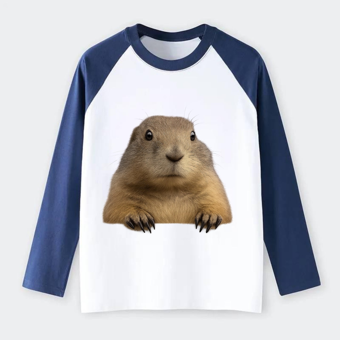 Prairie Dog  - Raglan Long Sleeve T-Shirt - Blue