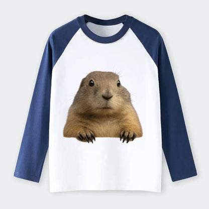Prairie Dog  - Raglan Long Sleeve T-Shirt - Blue