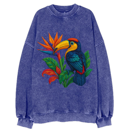 Toucan Paradise - Vintage Sweatshirt - Blue