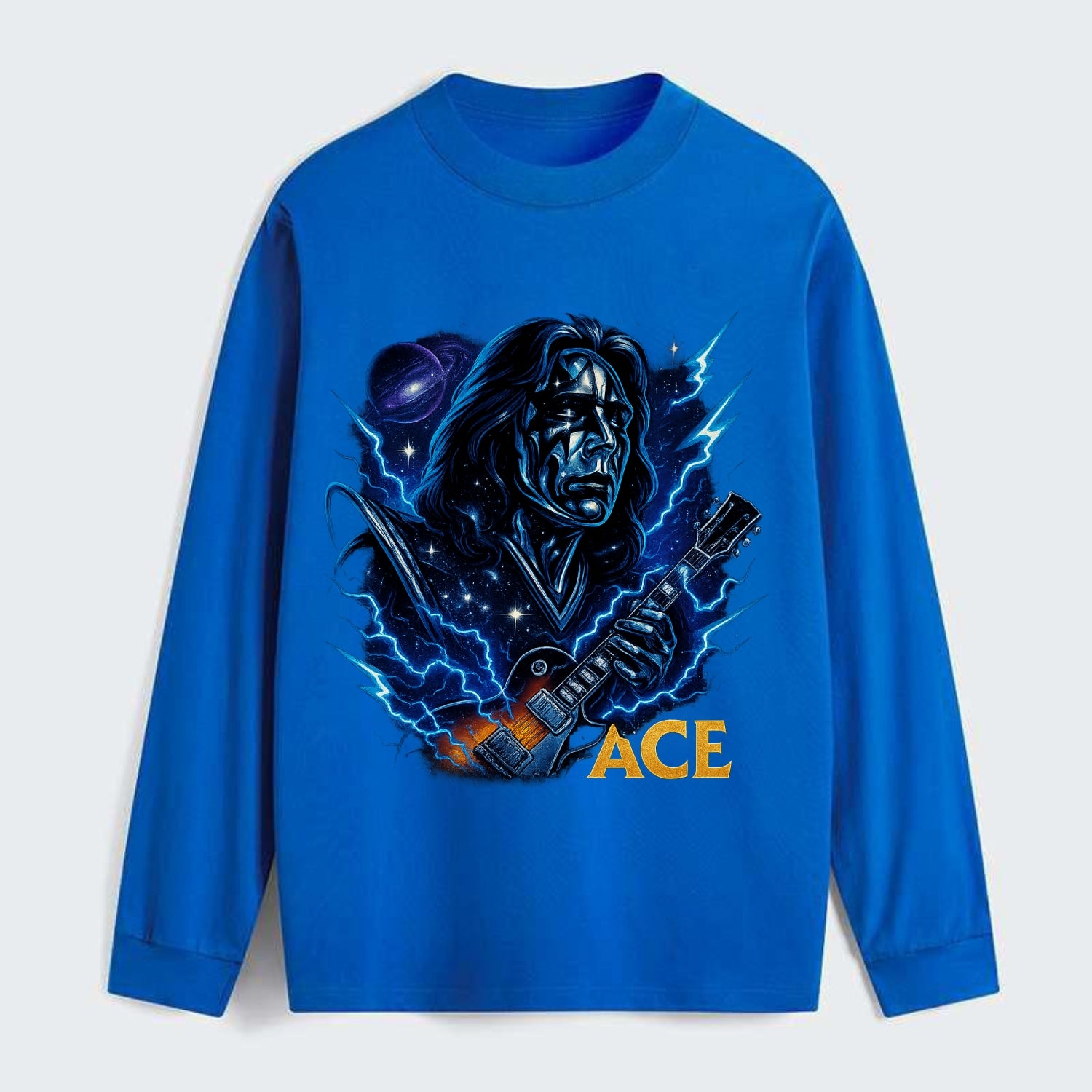 Cosmic Chrome Portrait - Classic Long Sleeve Shirt - Blue