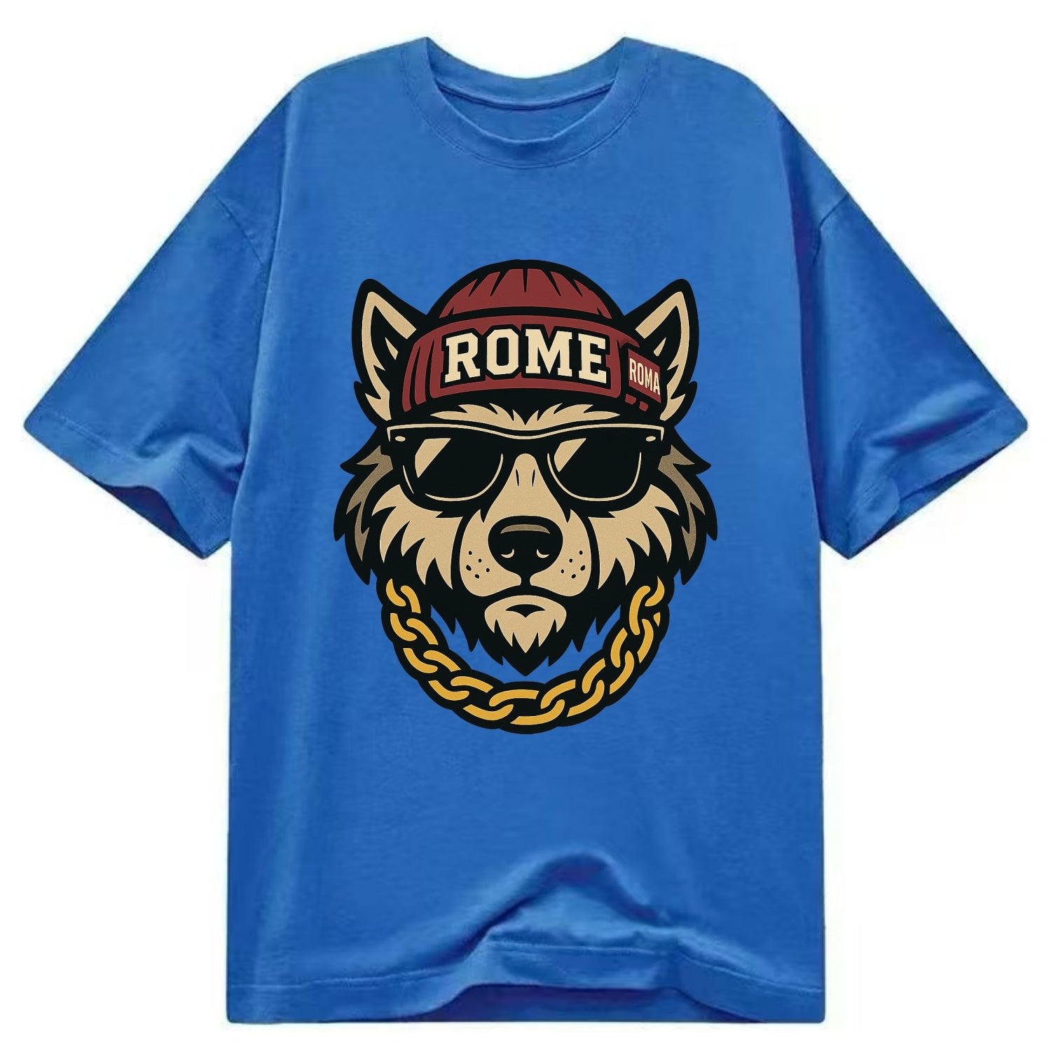 Rome Wolf - Classic T-shirt - Blue