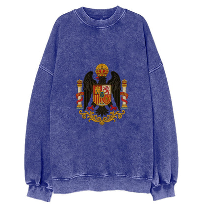 Imperial Eagle Of Spain Crest - Vintage Sweatshirt - Blue