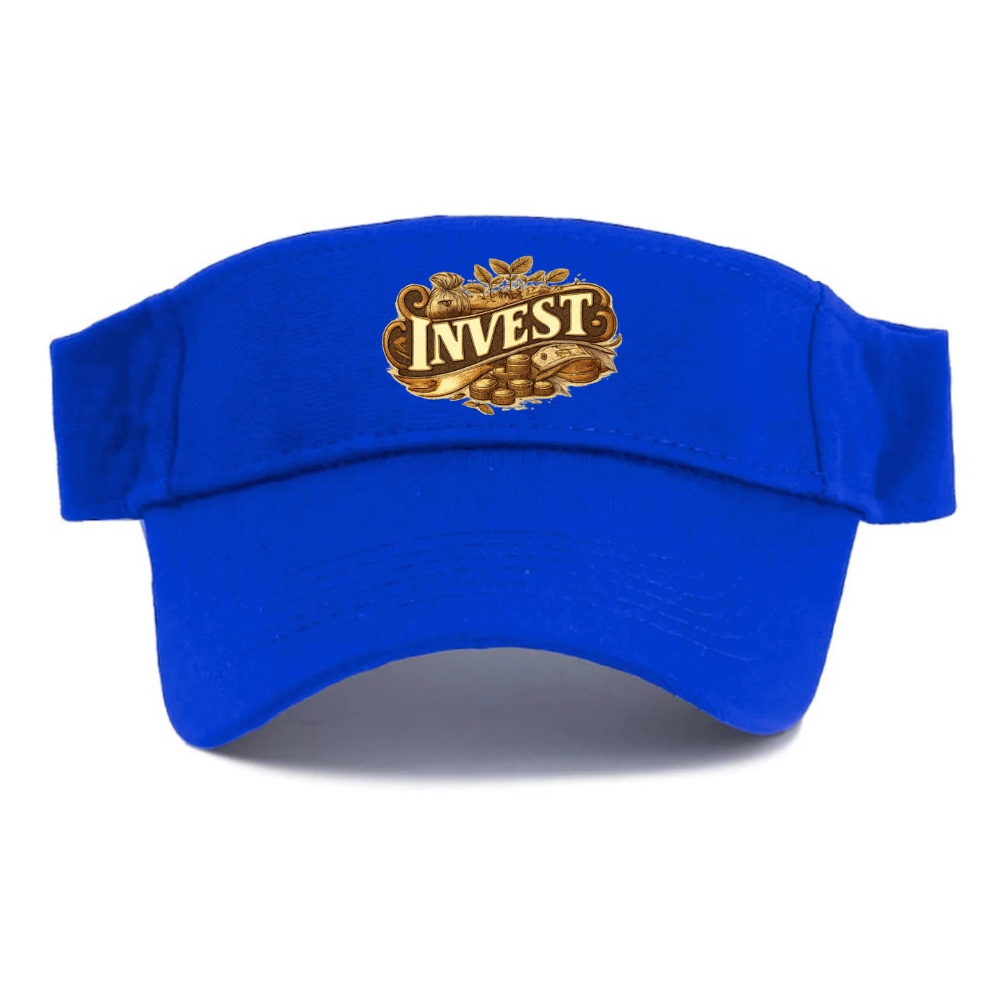 Bold typography design - "INVEST" - growing money, smart decisions - Visor - Blue