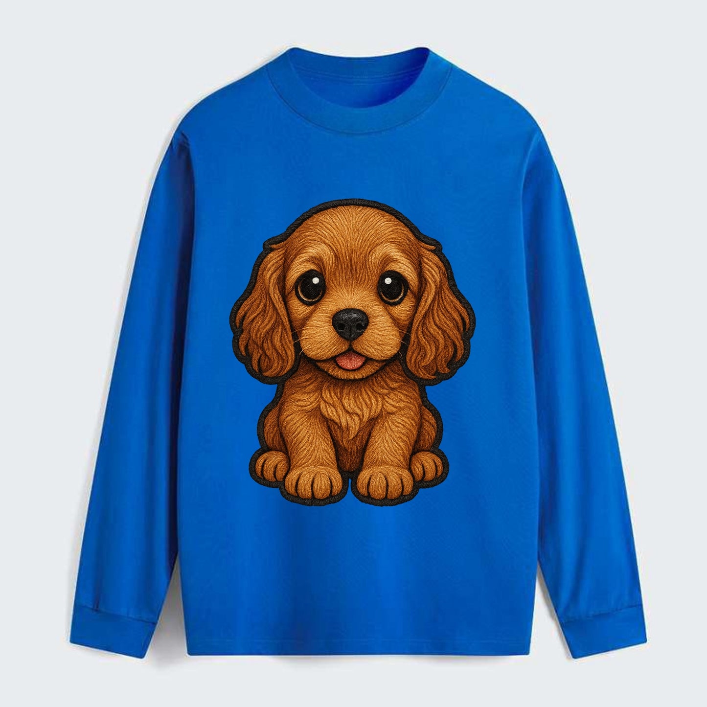 Baby Cocker Spaniel Puppy - long wavy ears, soulful eyes, silky coat, - Classic Long Sleeve Shirt - Blue