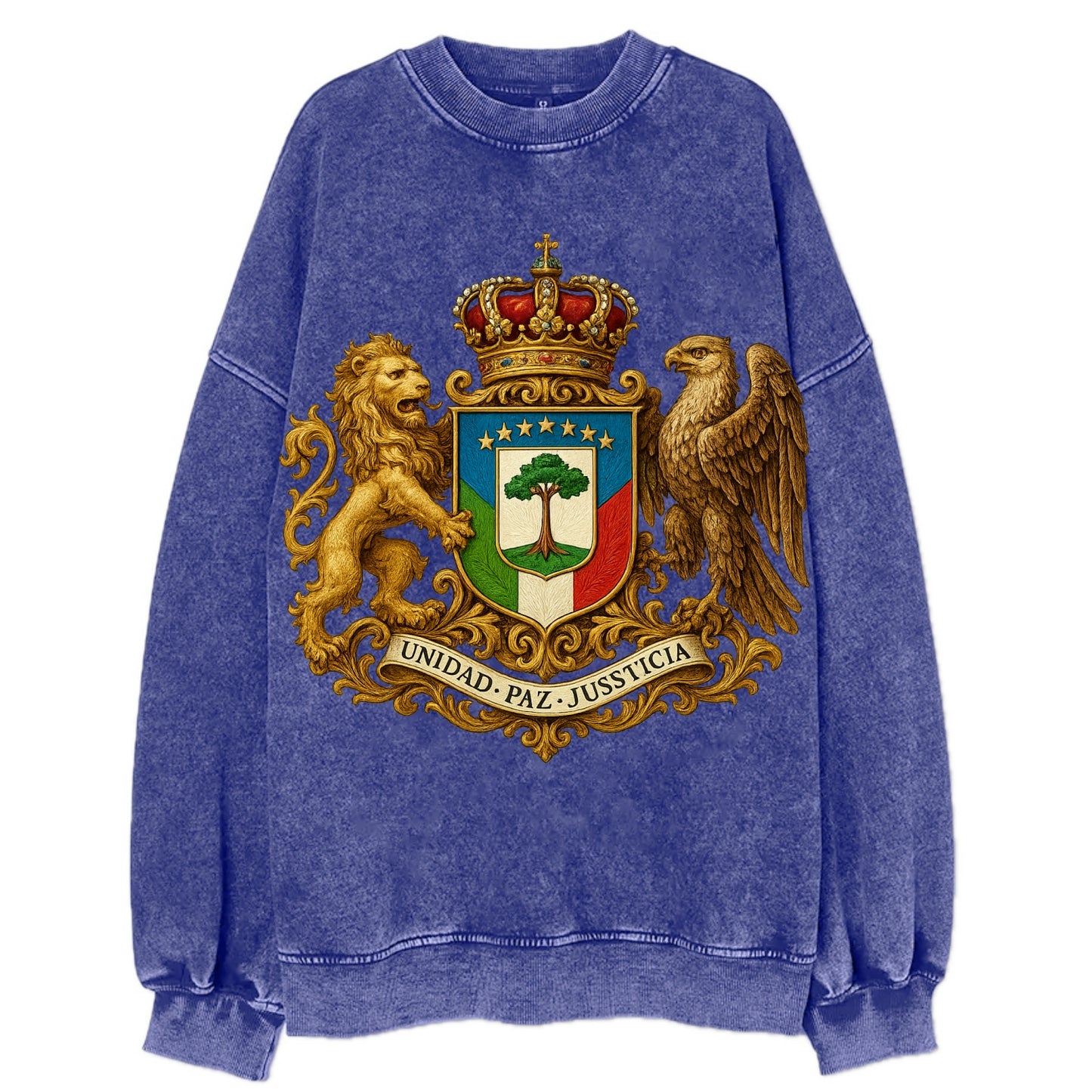 Equatorial Guinea Silk Cotton Tree Emblem - Vintage Sweatshirt - Blue