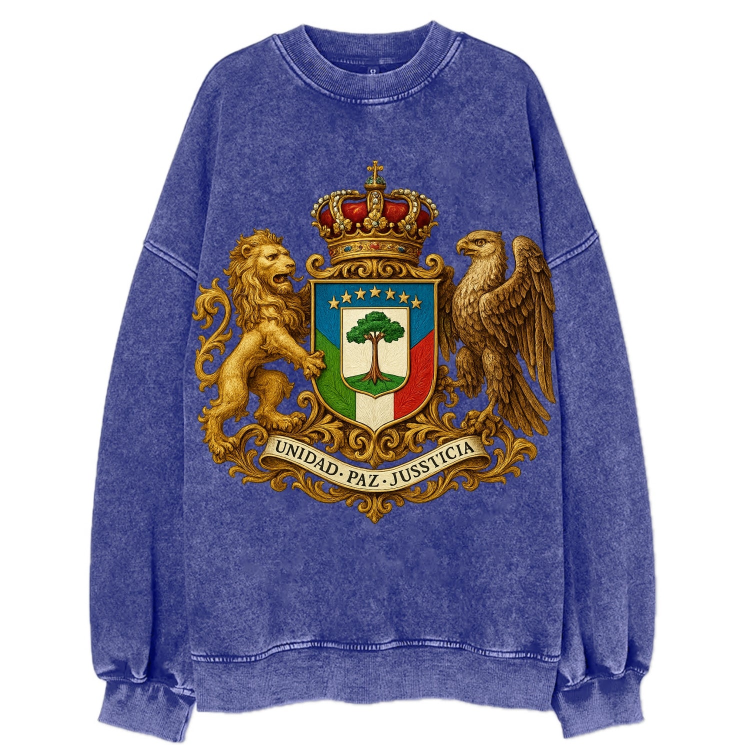 Equatorial Guinea Silk Cotton Tree Emblem - Vintage Sweatshirt - Blue