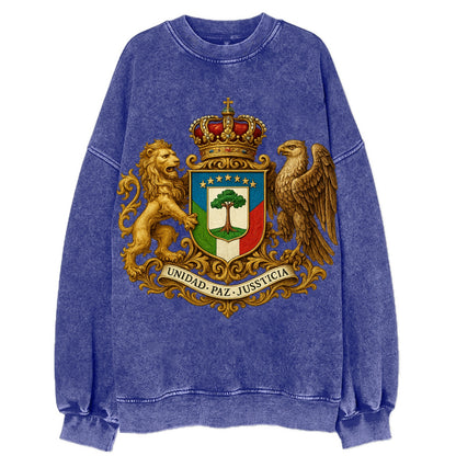 Equatorial Guinea Silk Cotton Tree Emblem - Vintage Sweatshirt - Blue